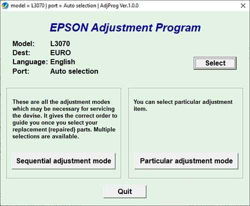 Resetear impresora Epson L3070