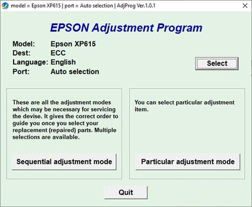 Resetear impresora Epson XP-615