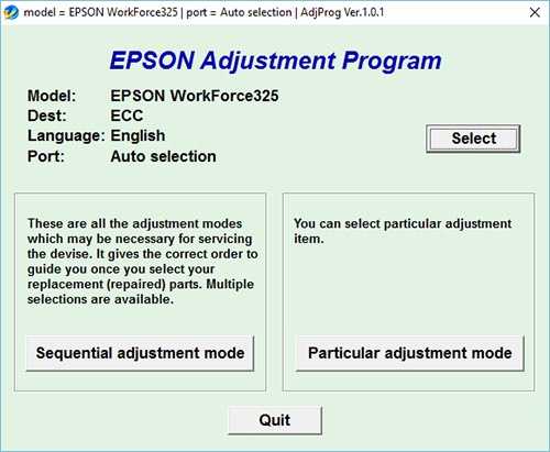Programa reset Epson WorkForce WF-325