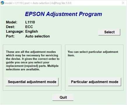 Programa reset Epson L1110